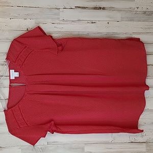 Liz clairborne red polka dot blouse size large